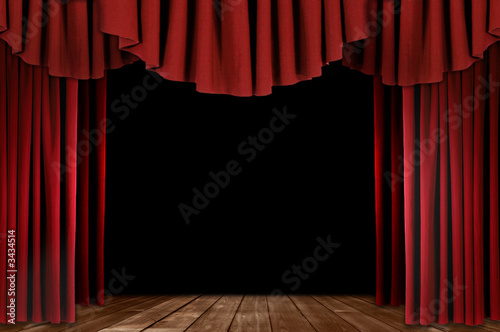 Theater Drapes With Wood Floor