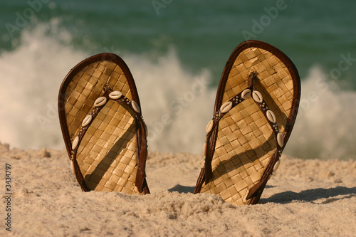 sandals at the beach
