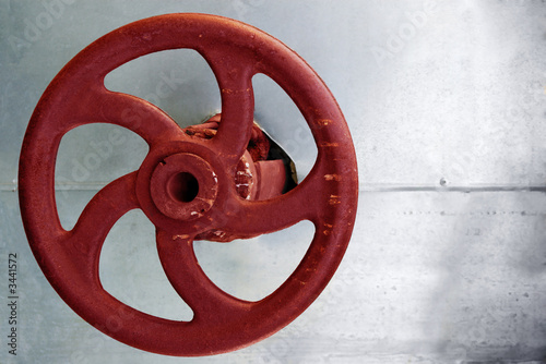 industrial gauge in red