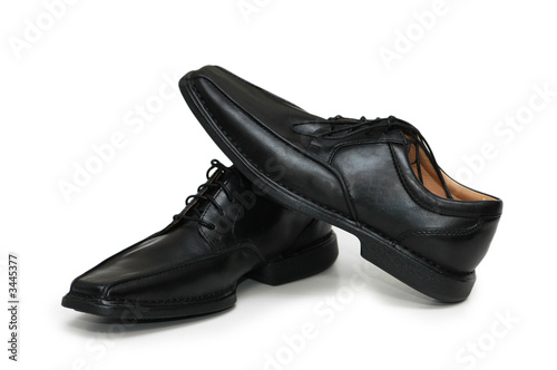 black male shoes isolated on the white