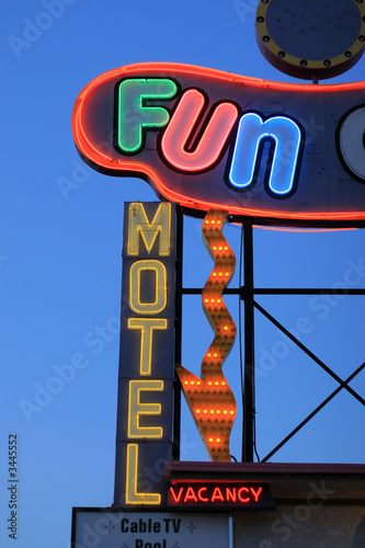 fun motel neon sign detail, las vegas, nevada, usa