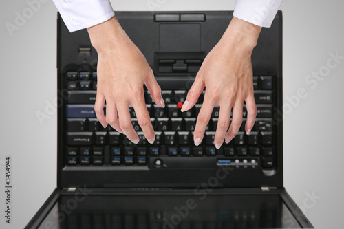 woman using laptop