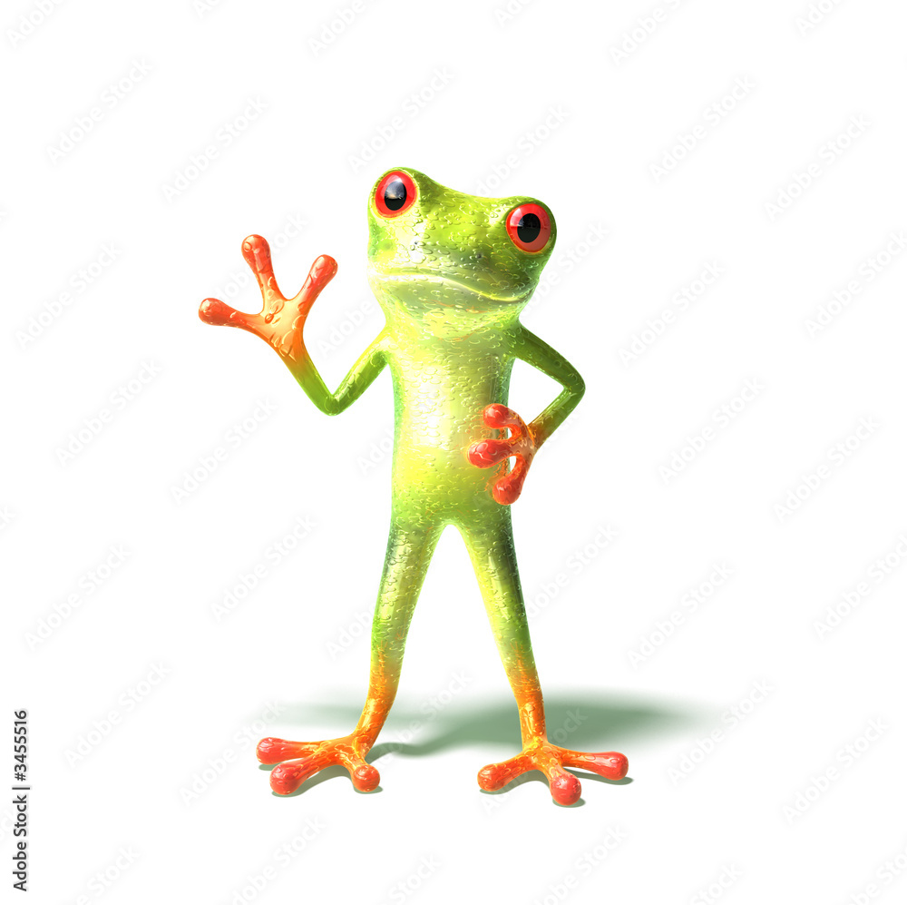 Fototapeta premium grenouille dit bonjour