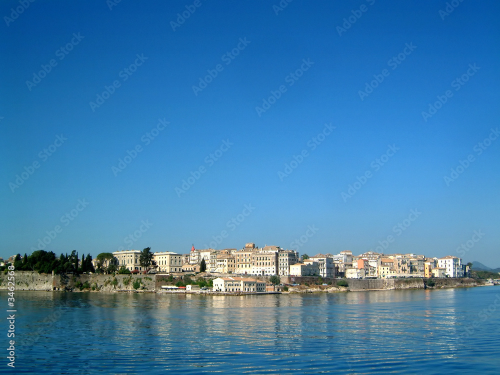 corfu town from bay