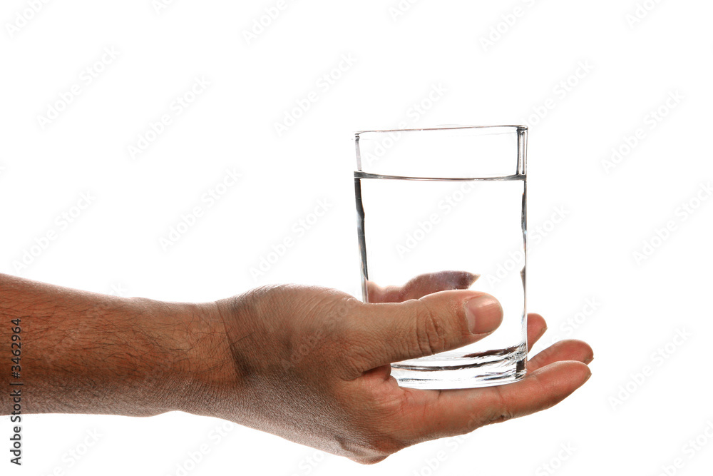 mano con vaso de agua Stock Photo | Adobe Stock