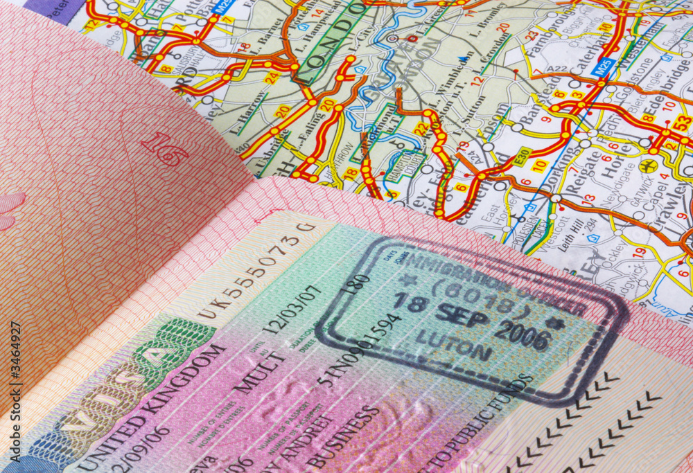 passport,visa and map
