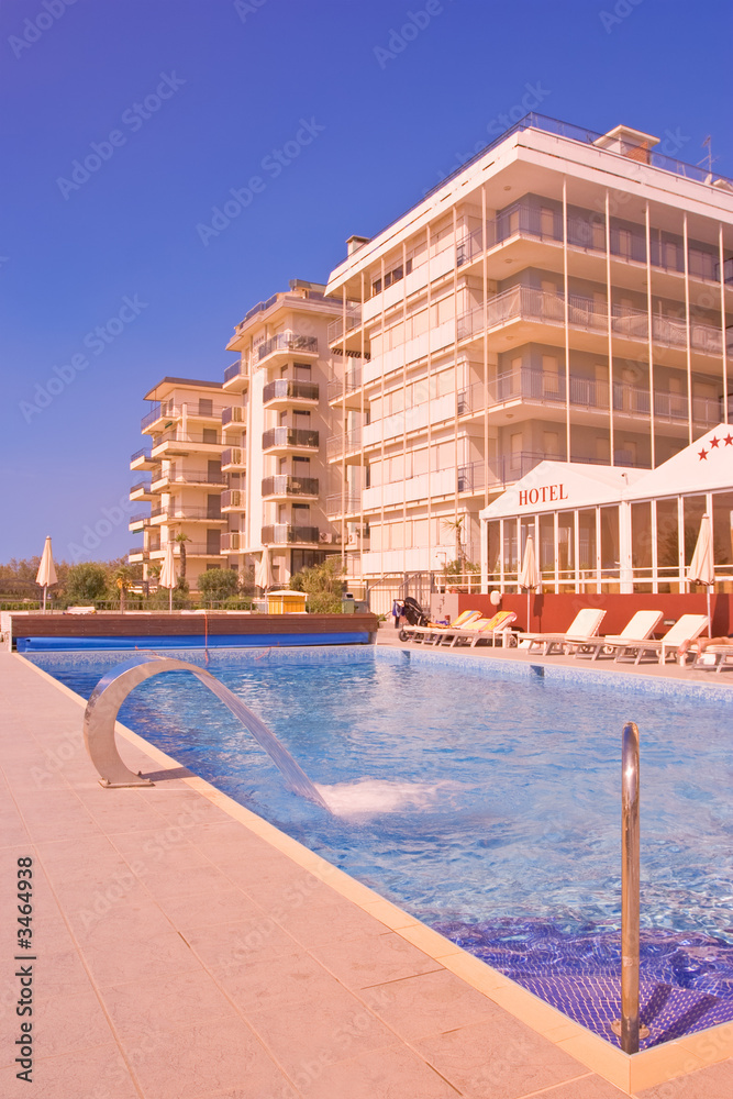 swimming pool in a tourist resort lido di jesolo