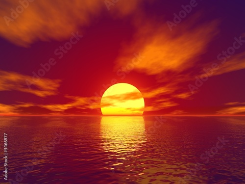 Fototapeta czerwony zachód słońca