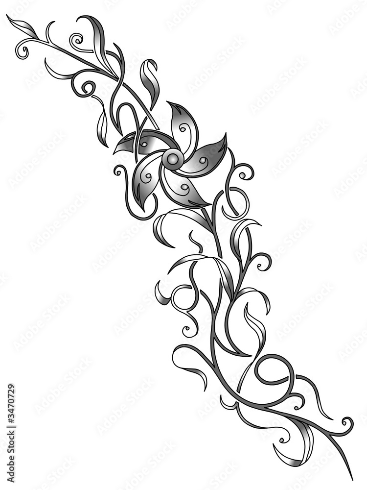 blumenranke tattoo vorlage Stock Photo Adobe Stock