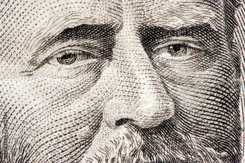 ulysses s. grant close up from 50 dollar bill