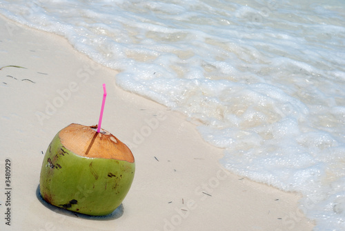 coconut drink on beach