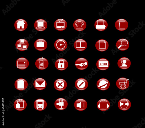 30 red icon set