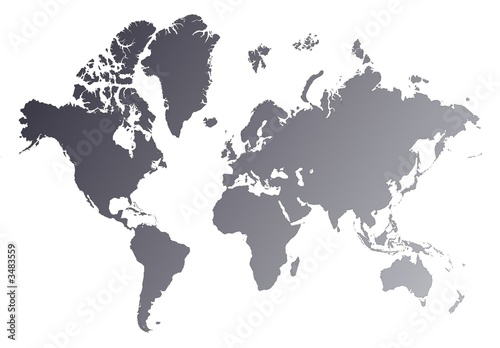 detailed gray gradient map of the world