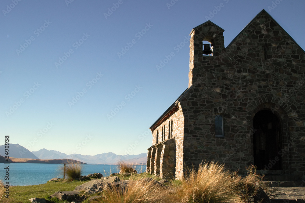 stone church near water