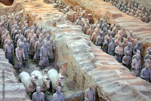 terracotta army in formation in xian, china