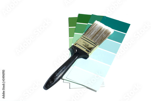 paint swatches and brush