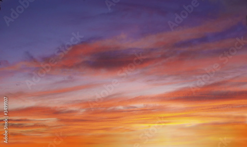 brilliant purple orange sunset