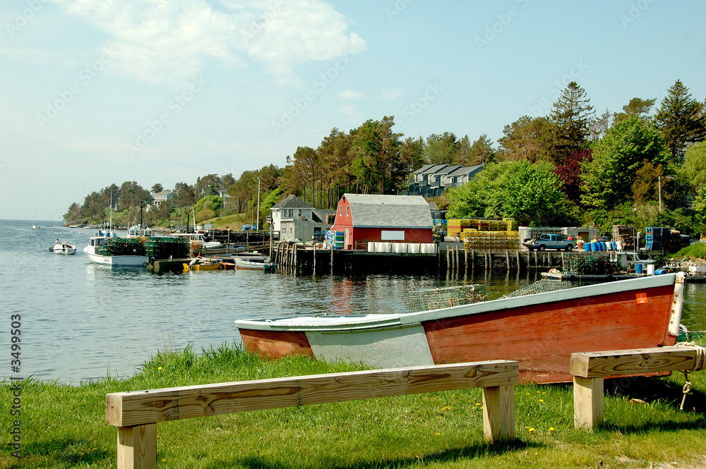 Naklejka premium fishing harbor