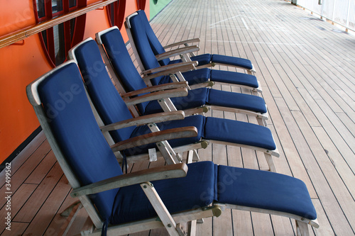 Fotótapéta deck chairs on a cruise