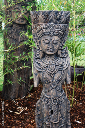 apsara figures in garden