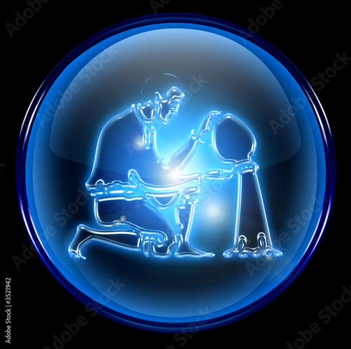 aquarius zodiac button icon