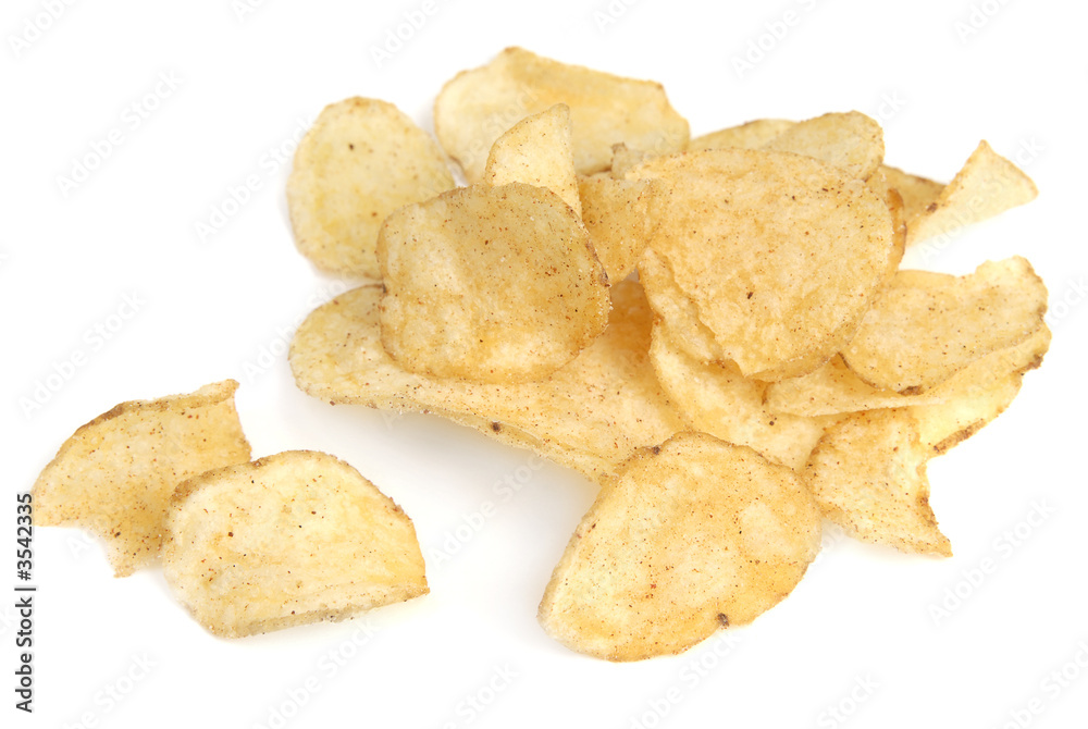 deep-fryed potato chips, salty and spicy food
