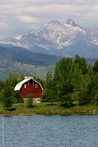 Red Barn And Long's Peak