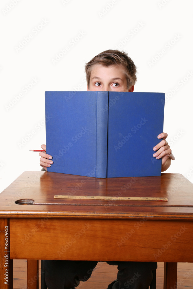 A child sitting down reading a book A child sitting down reading a book