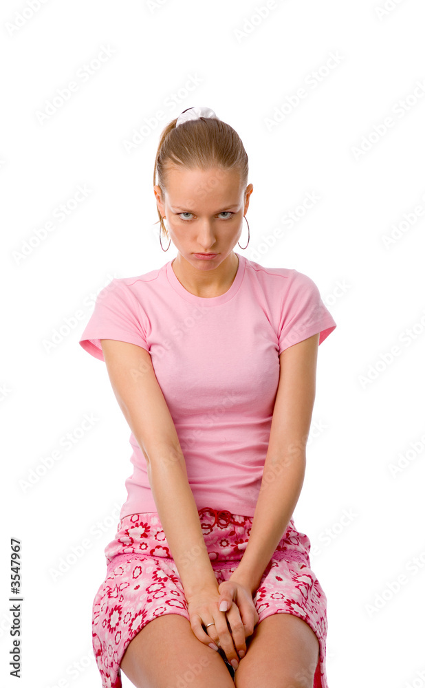 the young woman isolated on white background the young woman isolated on white background
