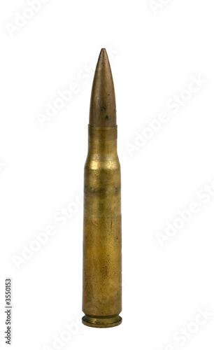 isolated rifle ammunition on white background
