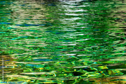 Green water in the mountain lake