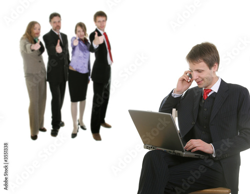 businessman talking by cell phone 