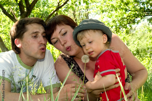 Happy family - father, mother and son