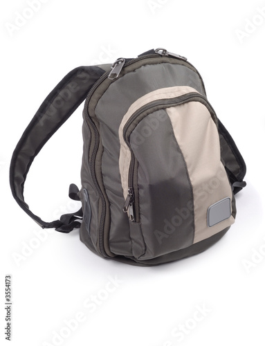 Small modern backpack isolated over white background