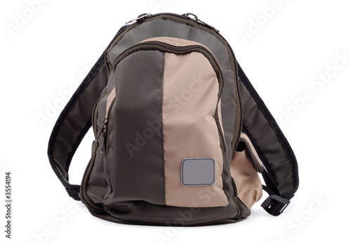 Backpack isolated over white background. Front view.