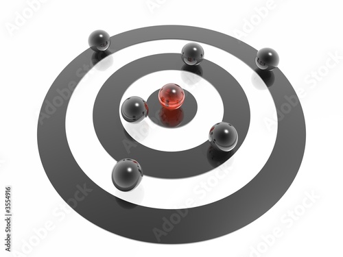 3d target and seven spheres