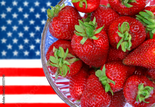Strawberries and USA Flag