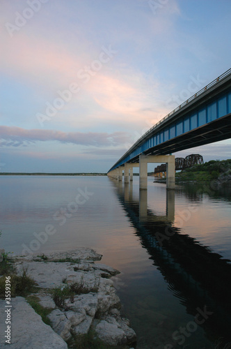 A bridge over the Amistad reservoir.
