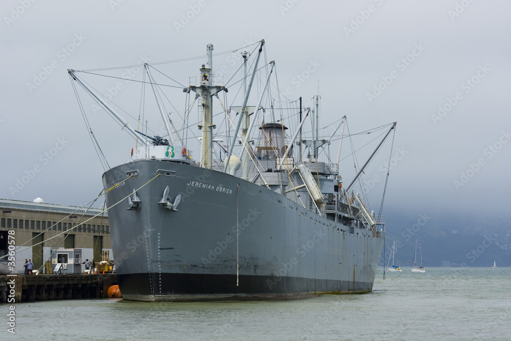 Battleship Jeremiah O'Brien docked in San Francisco Ba
