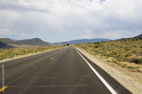 Straight Highway in Nevada / USA