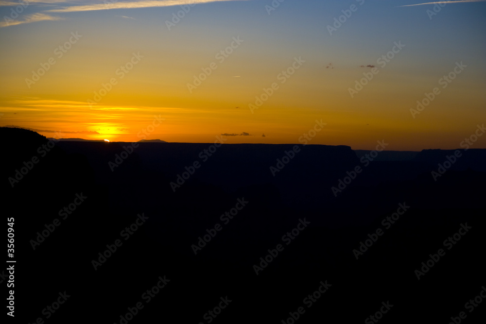 Sunset vista of Grand Canyon National Park, Arizona, USA