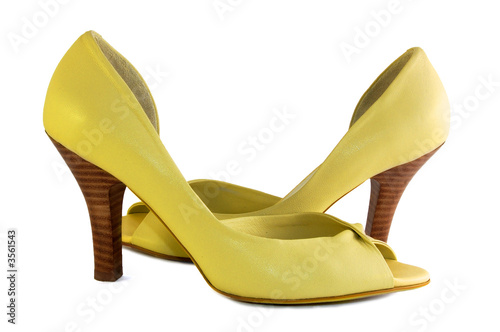 yellow shoes isolated on white