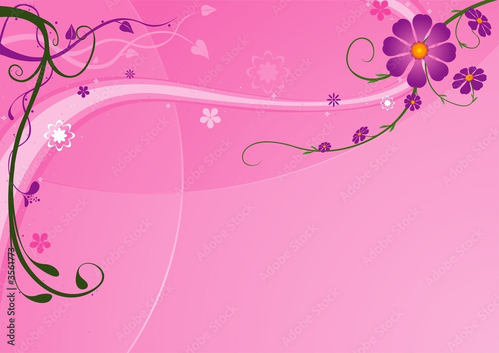 Floral background - Pink background illustration