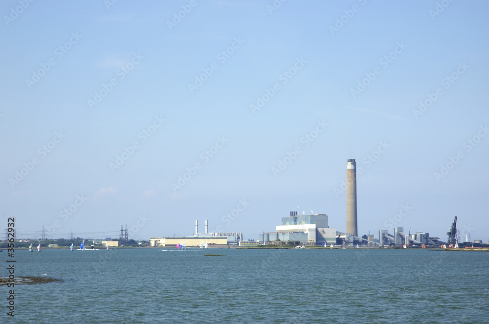 .A power station across the river medway in England