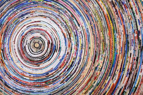 background of a colorful spiral of wrapped paper