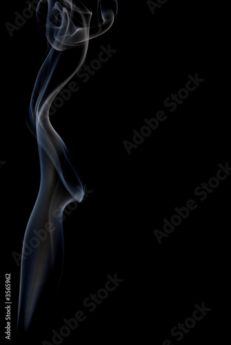 Smoke wave / line on black background .