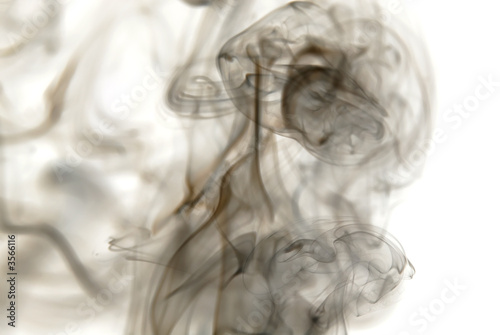 Fototapeta Naklejka Na Ścianę i Meble -  Black Smoke abstract background on white.