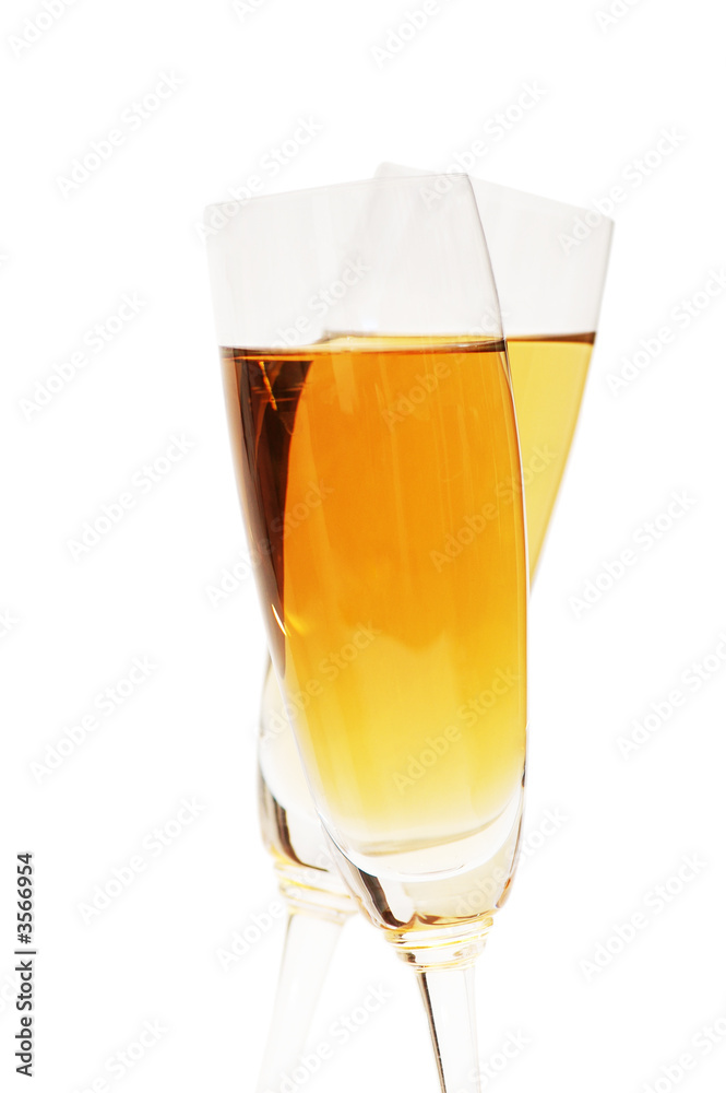 Two wine glasses on the white background Two wine glasses on the white background