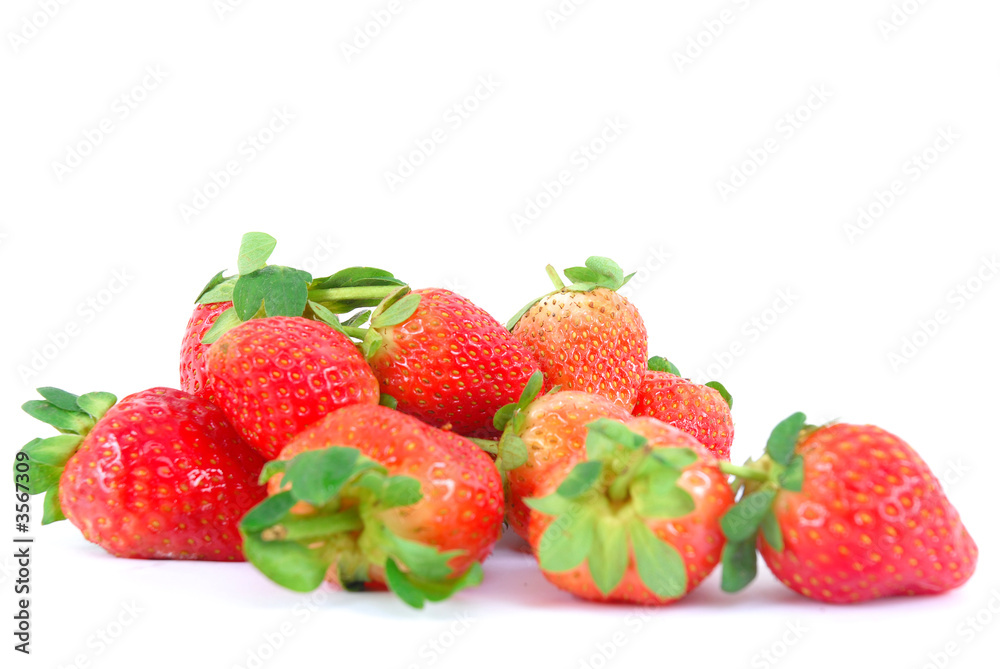 Group of Strawberries on white background . Group of Strawberries on white background .