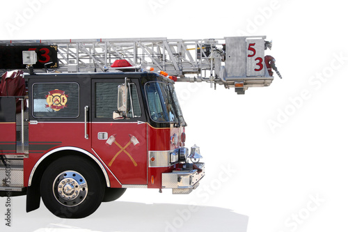 Fire truck isolated on white background.